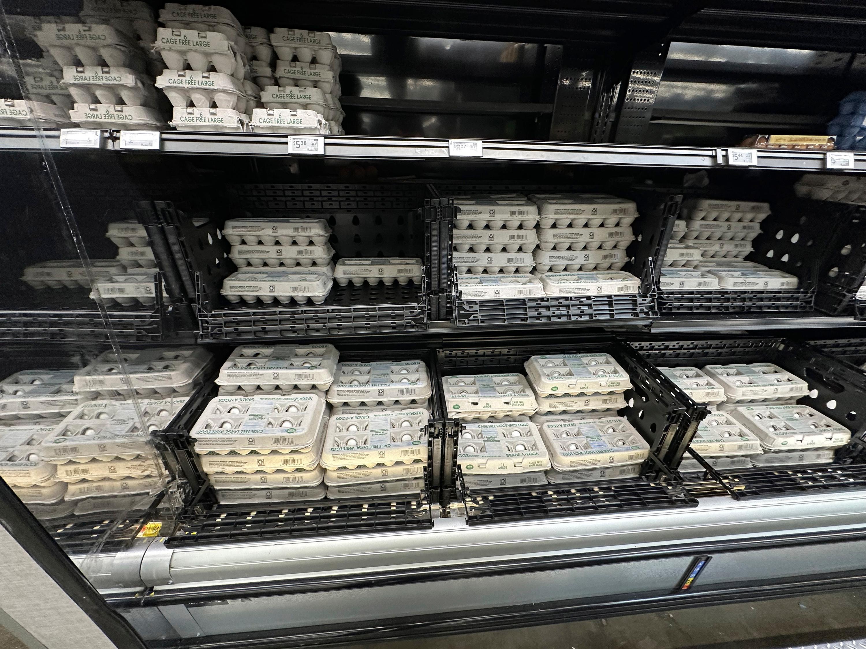 Eggs at a grocery store