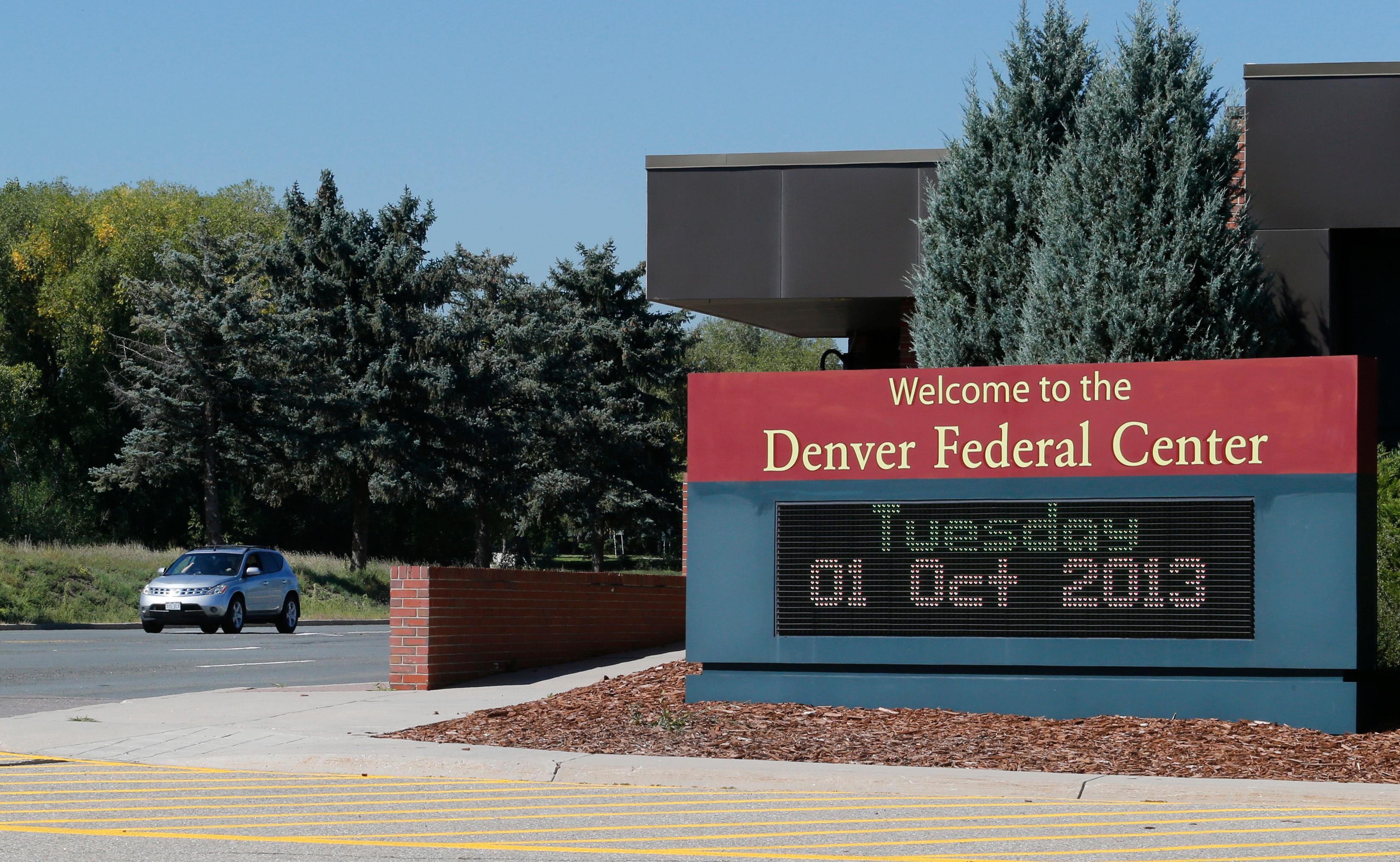 Sign in front of the Denver Federal Center