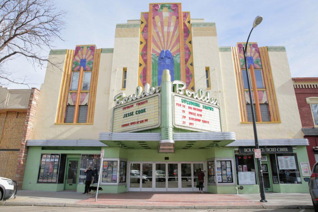 The art deco style Boulder Theater