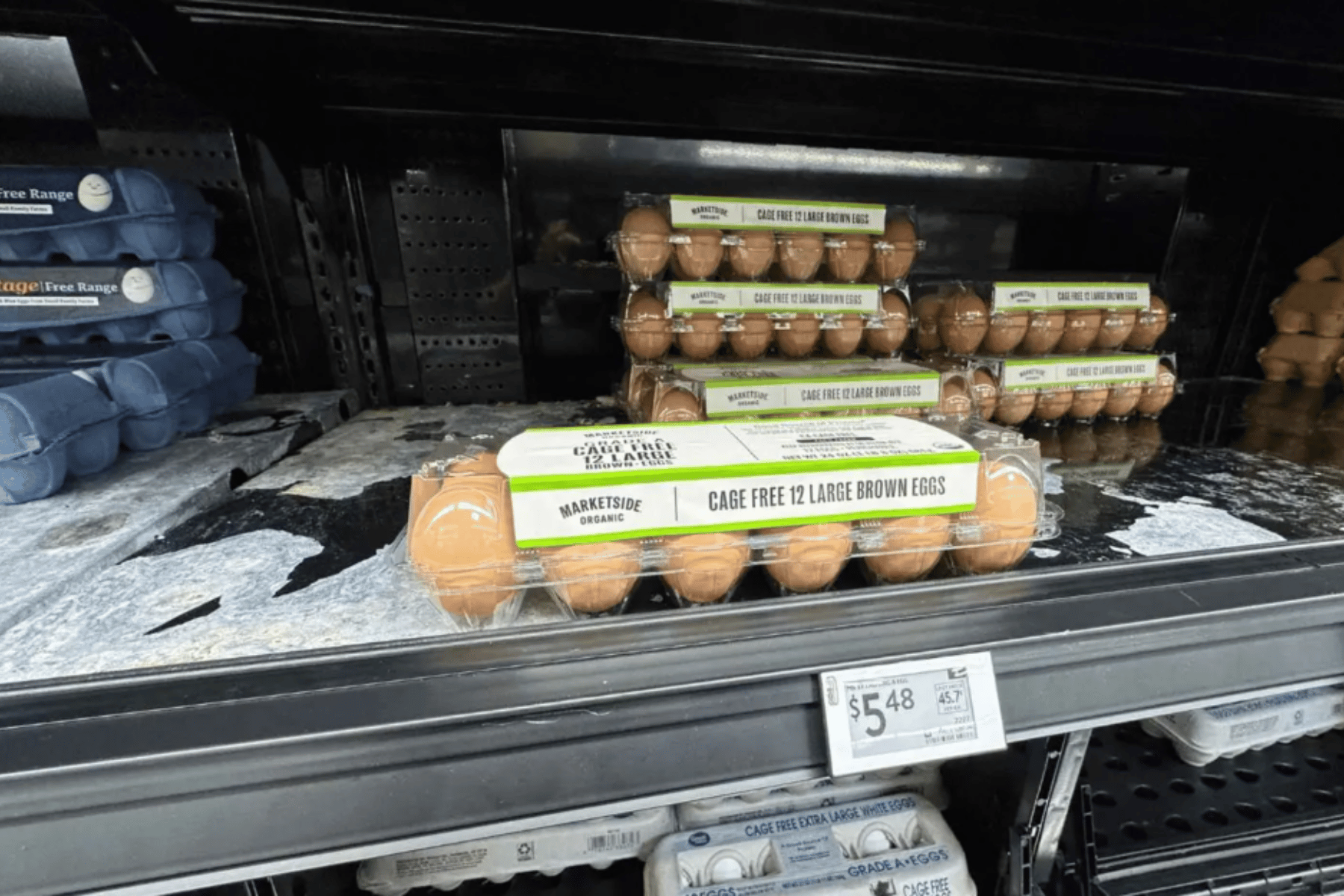 Eggs at a grocery store