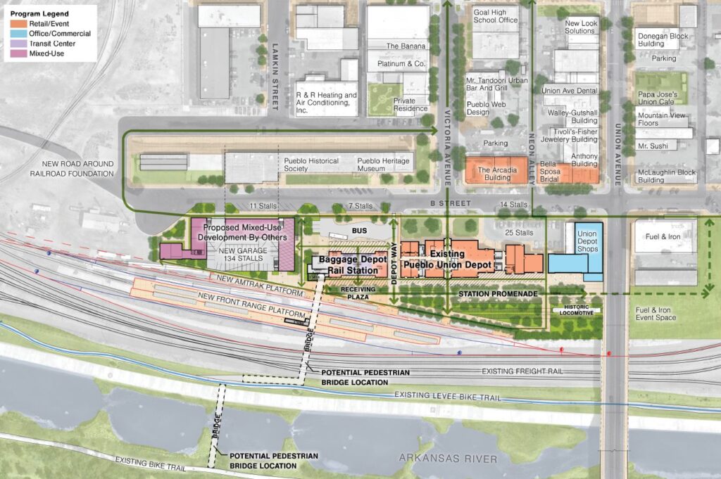 map of proposed Pueblo Station Area Plan