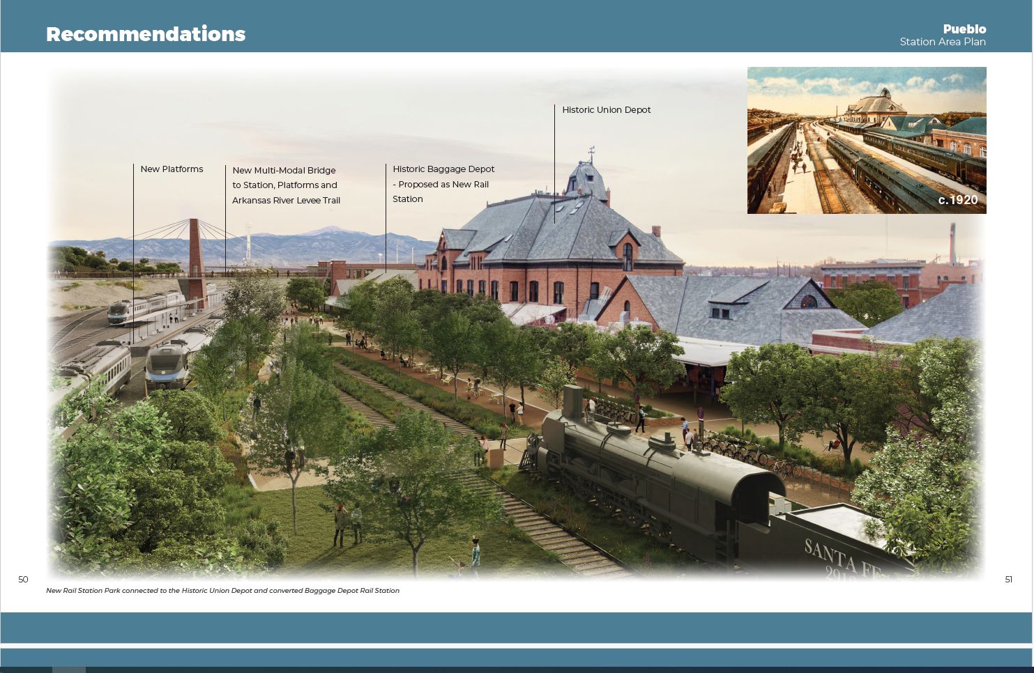 illustration of proposed Pueblo train station