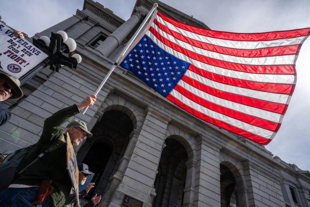 Veterans protest Trump at Capitol in Denver