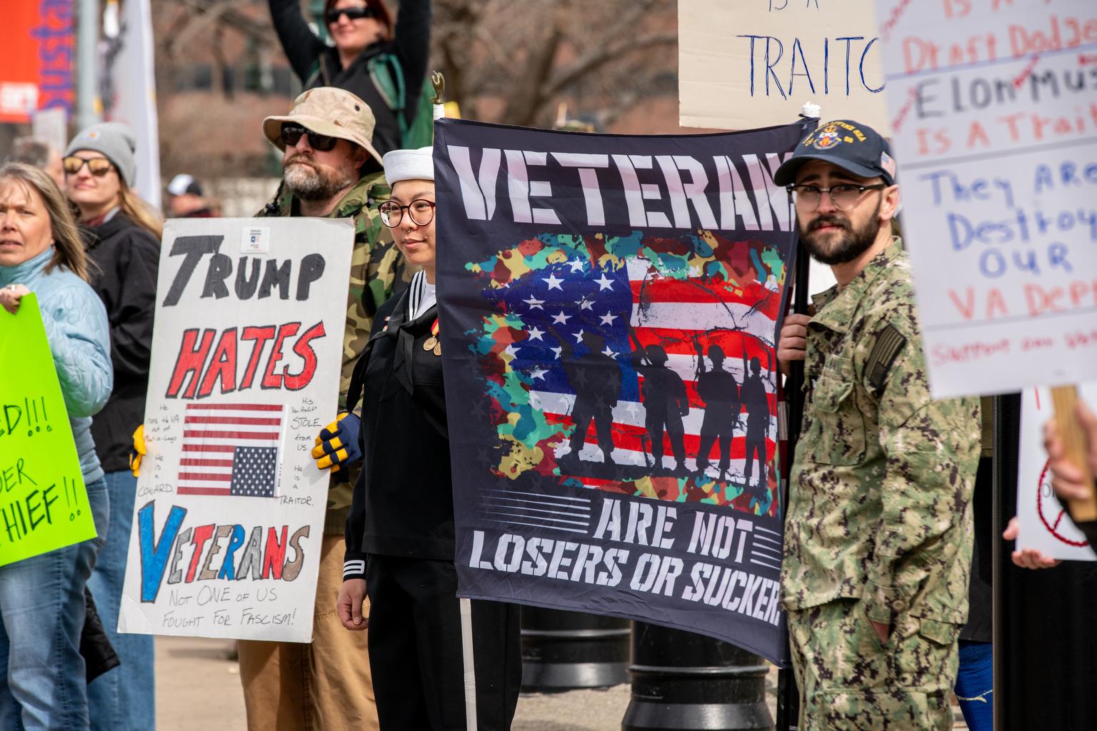 Veterans protest Trump at Capitol in Denver