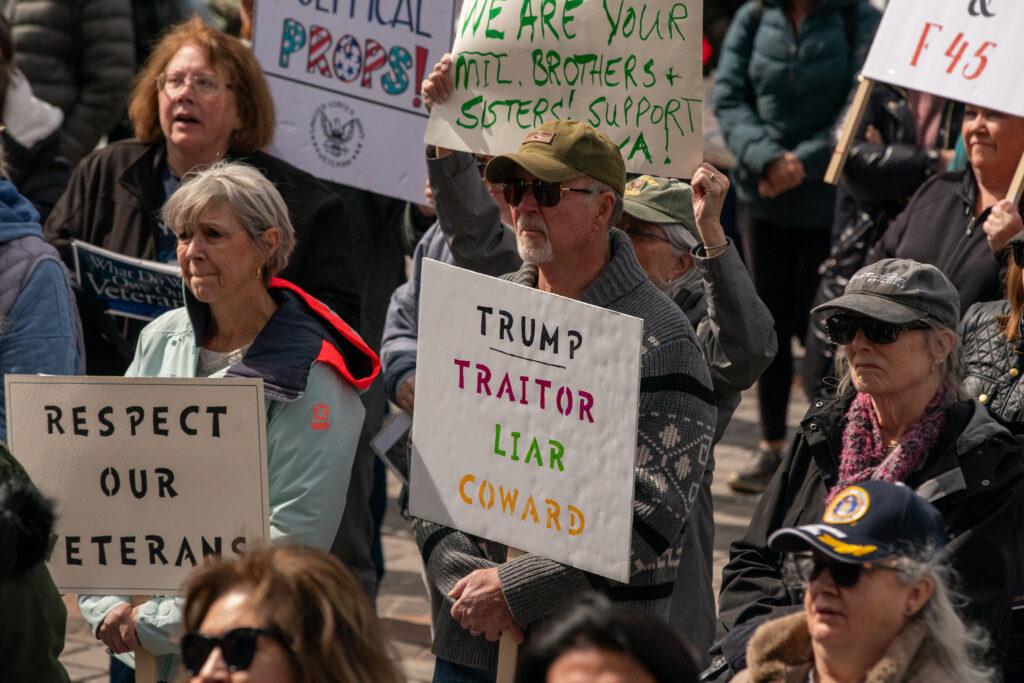 Veterans protest Trump at Capitol in Denver